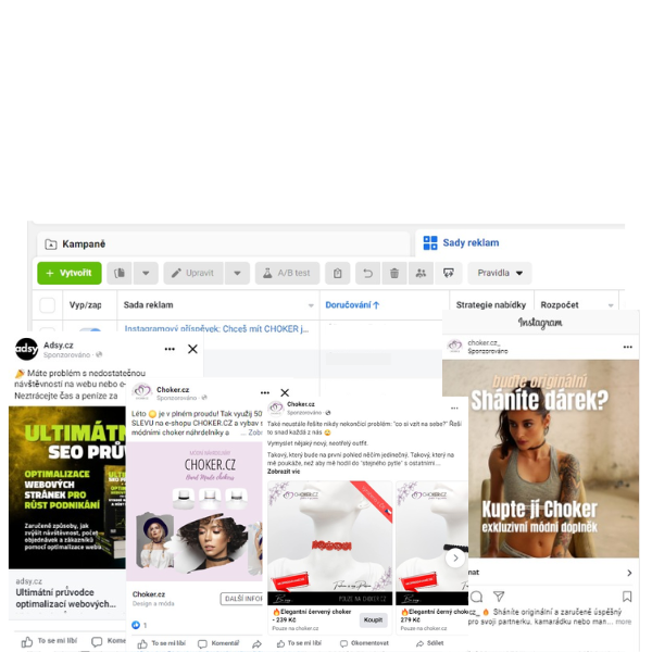 Kampaně na Facebooku a Google